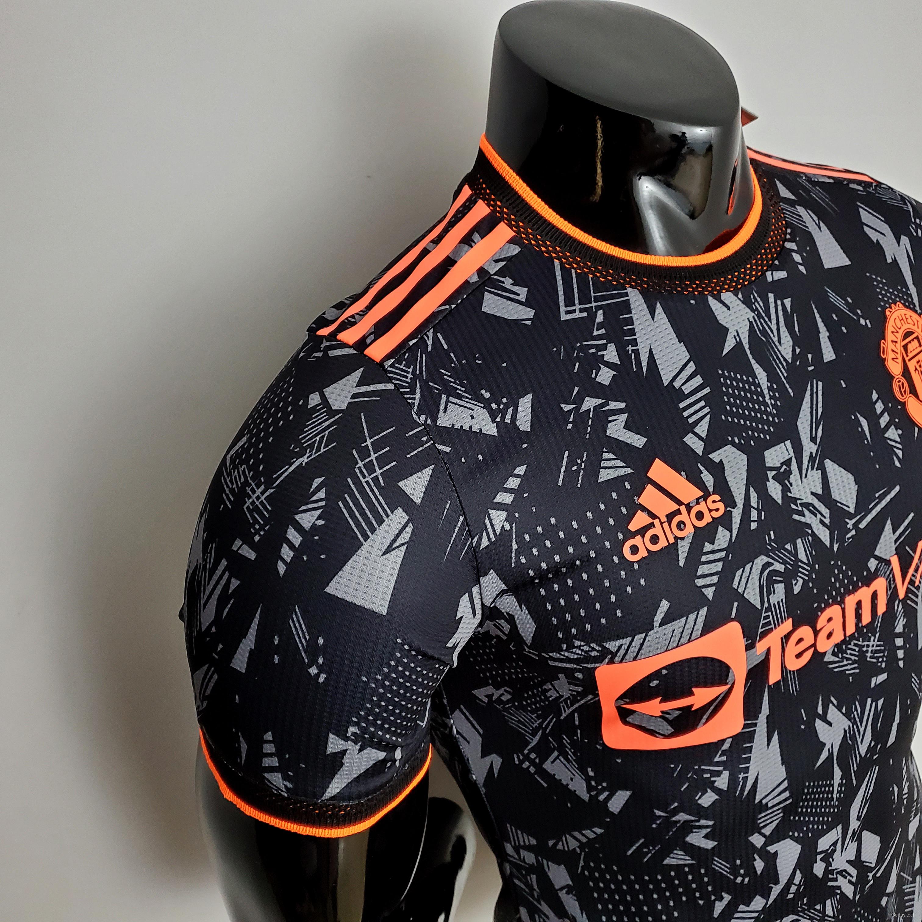 22/23 Player Version Manchester United Black Camo Soccer Jersey