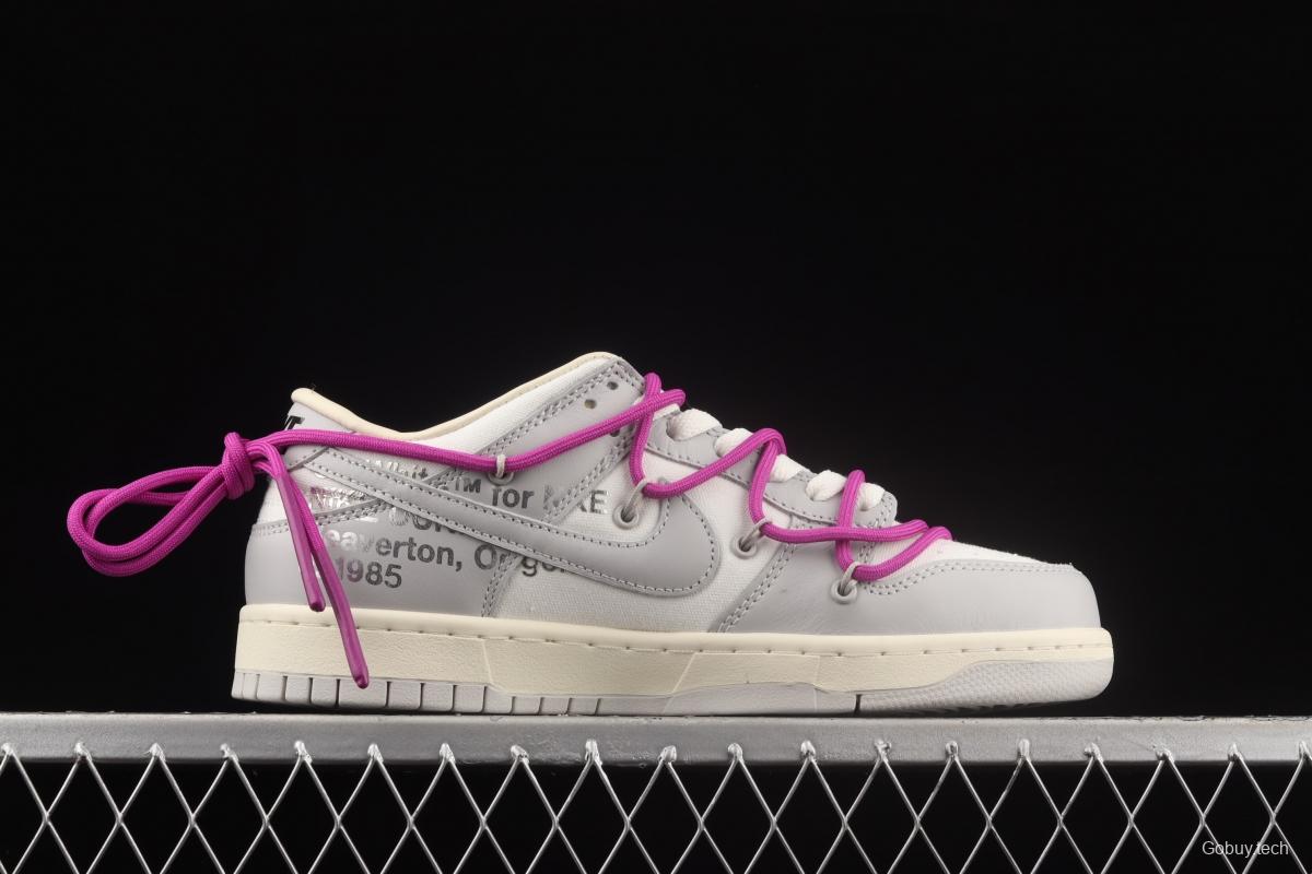 OFF-White x NIKE DUNK Low OW white gray leisure sports skateboard shoes DM1602-111,