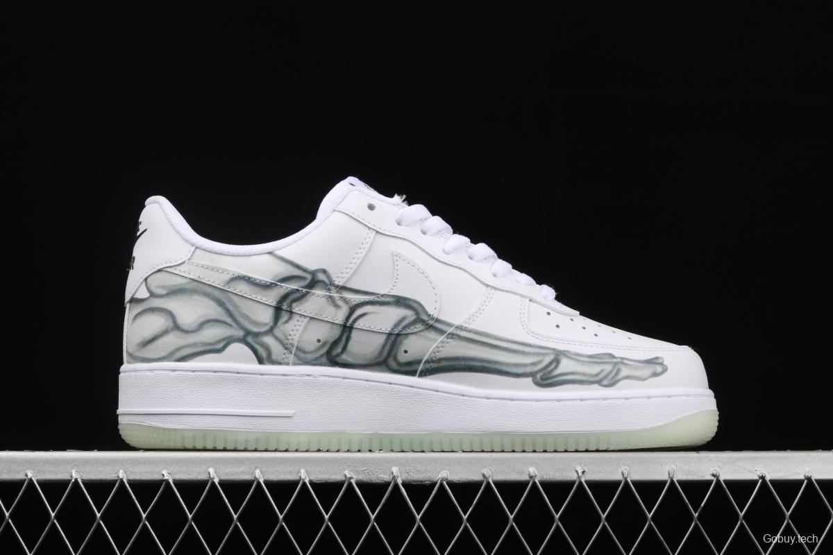 NIKE Air Force 1x 07 Skeleton QS Halloween luminous skeleton limited casual board shoes BQ7541-100