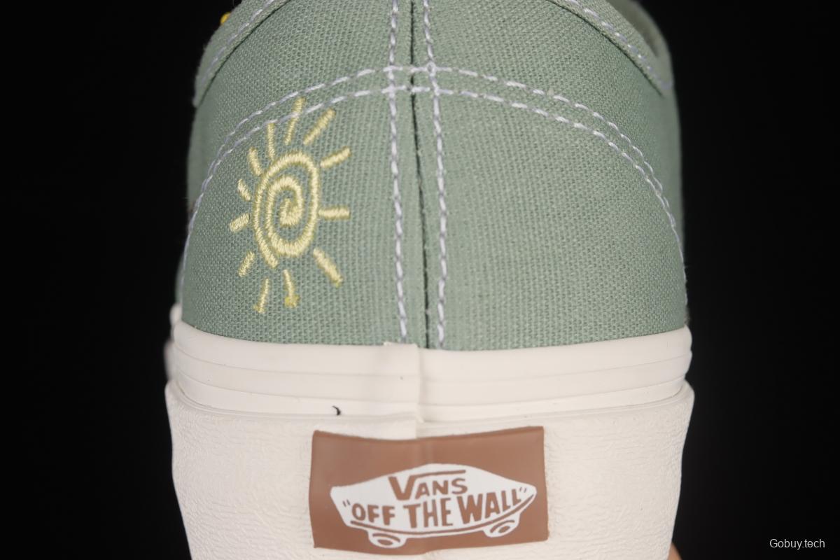 Vans Authentic Grey Green Fun Embroidered Pattern Low-Top Sneakers Sneakers VN0A5KRDAST