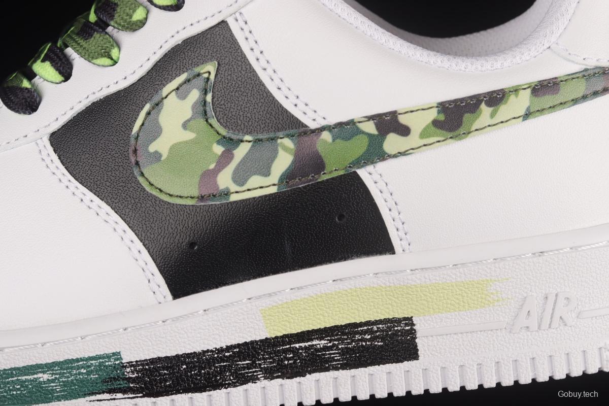 NIKE Air Force 1x 07 Lx painted army green hook white and blue low upper board shoes CW2288-113