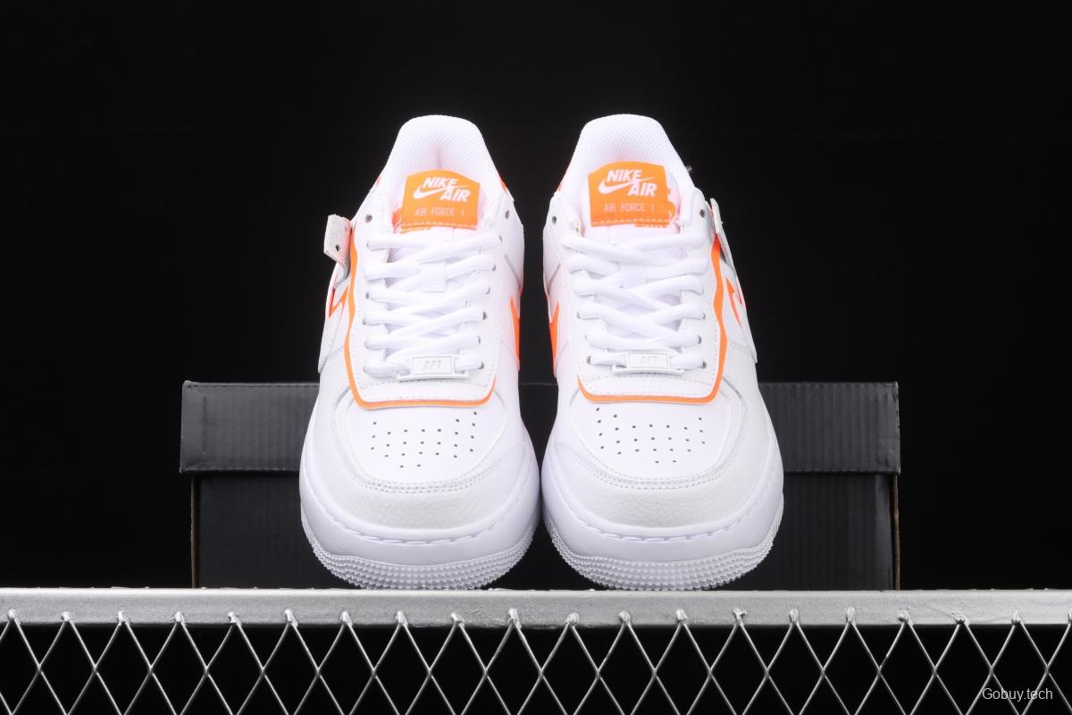 NIKE Air Force 1 ShAdidasow White Orange Light weight heightened low side White Board shoes CI0919-103