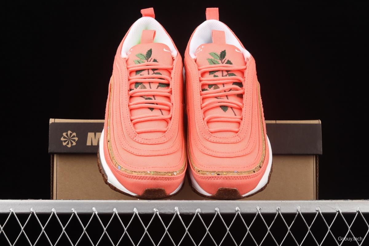 NIKE Air Max 97 SE bullet orange powder embroidered air cushion running shoes DC4012-800