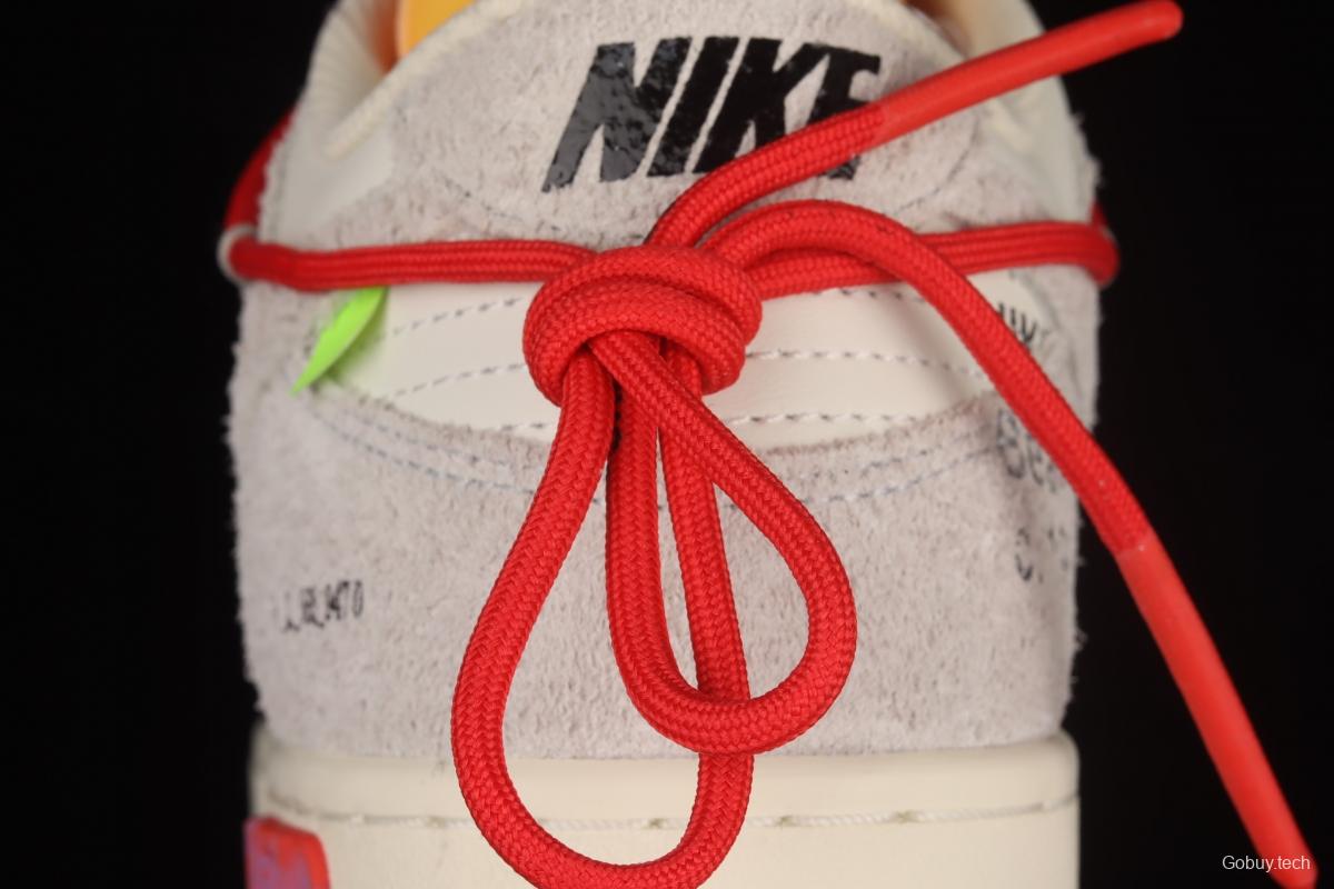 OFF-White x NIKE DUNK Low OW suede SB buckle rebound fashion casual board shoes DJ0950-103