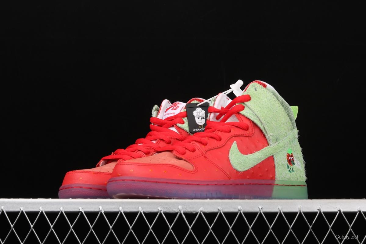 NIKE SB DUNK High Strawberry Cough strawberry green casual skateboard shoes CW7093-600