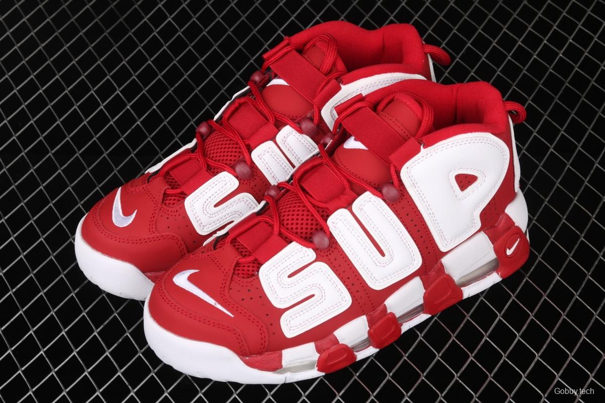 Supreme x NIKE Air More Uptempo co-signed AIR classic high street leisure sports basketball shoes 902290-600