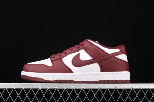 NIKE SB DUNK Low Prm wine red and white color SB buckle rebound fashion leisure board shoes DD1503-108