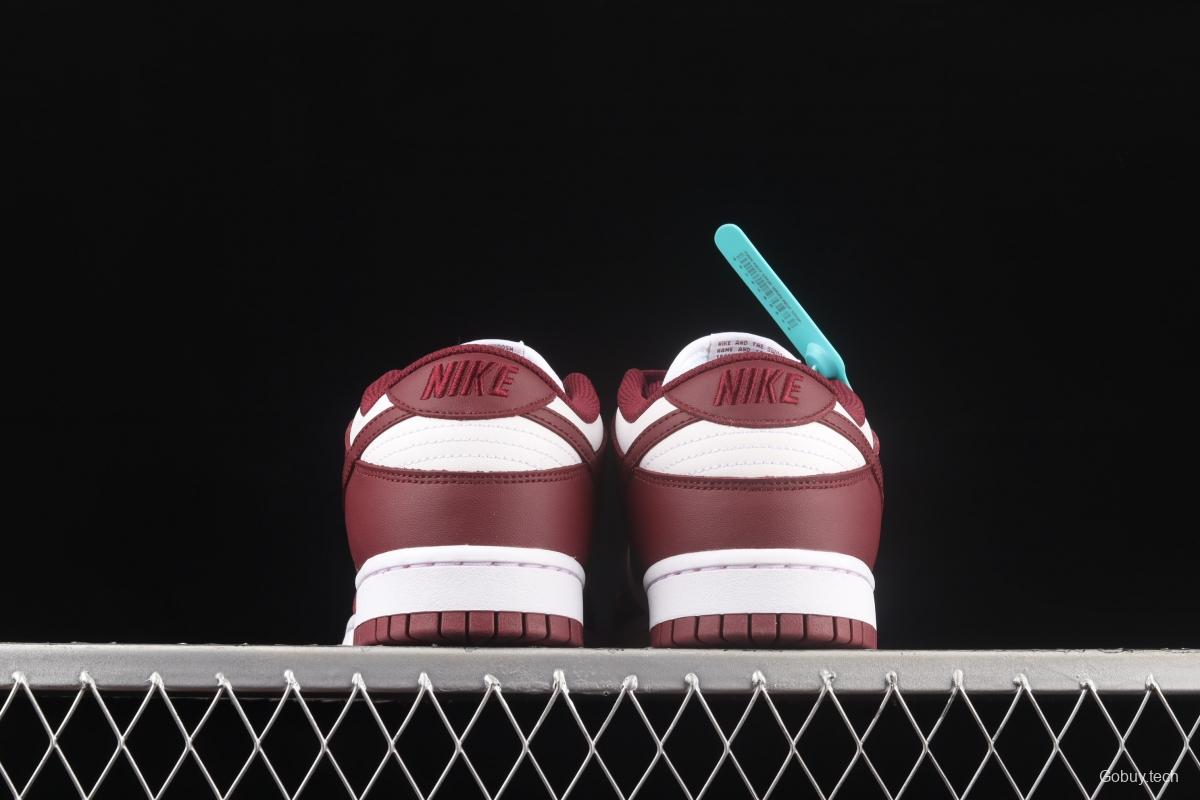 NIKE SB DUNK Low Prm wine red and white color SB buckle rebound fashion leisure board shoes DD1503-108