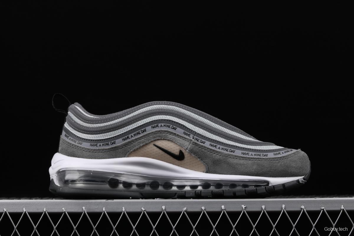 NIKE Air Max 97 ND space gray suede air cushion running shoes 923288-001