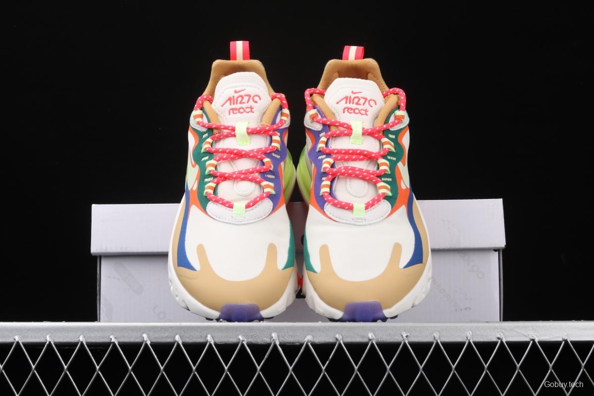 NIKE Air Max 270React new high-frequency mesh function half-palm air cushion cushioning running cloth shoes CQ4805-071