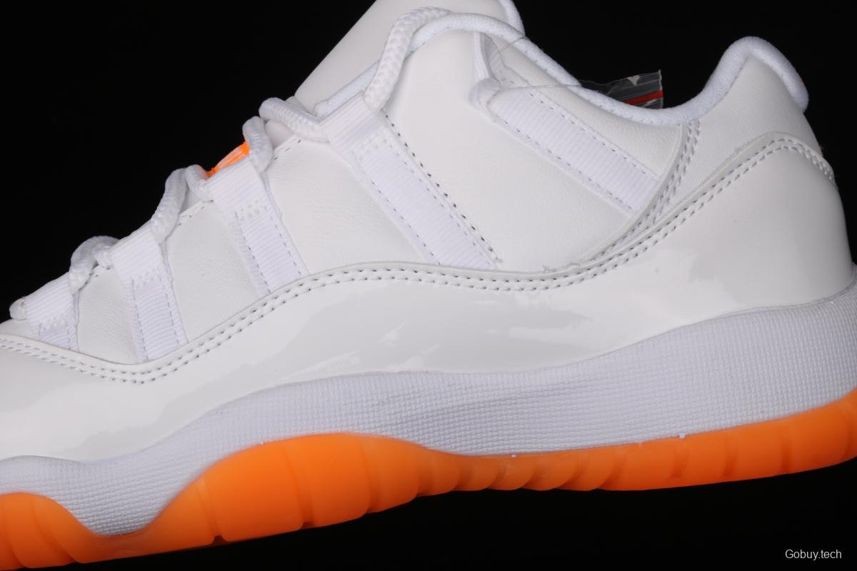 Air Jordan 11 Bright Citus 11 White Orange low Top Basketball shoes AH7860-139