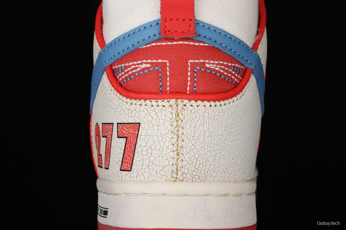 Magnus Walker x NIKE DUNK High Pro Decon QS [Porsche 911] White, blue and red high top casual skateboard shoes DH7683-100