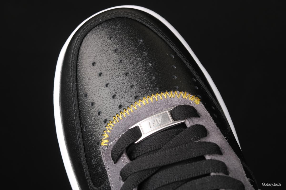 NIKE Air Force 1x07 Low black and white embroidered low-top casual board shoes DC1483-001