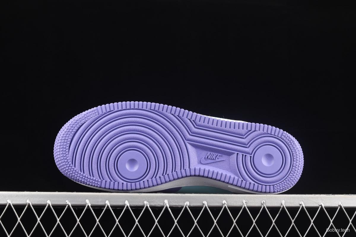 NIKE Air Force 1 Mid sells blue and purple color Zhongbang leisure board shoes CV3039-107overseas