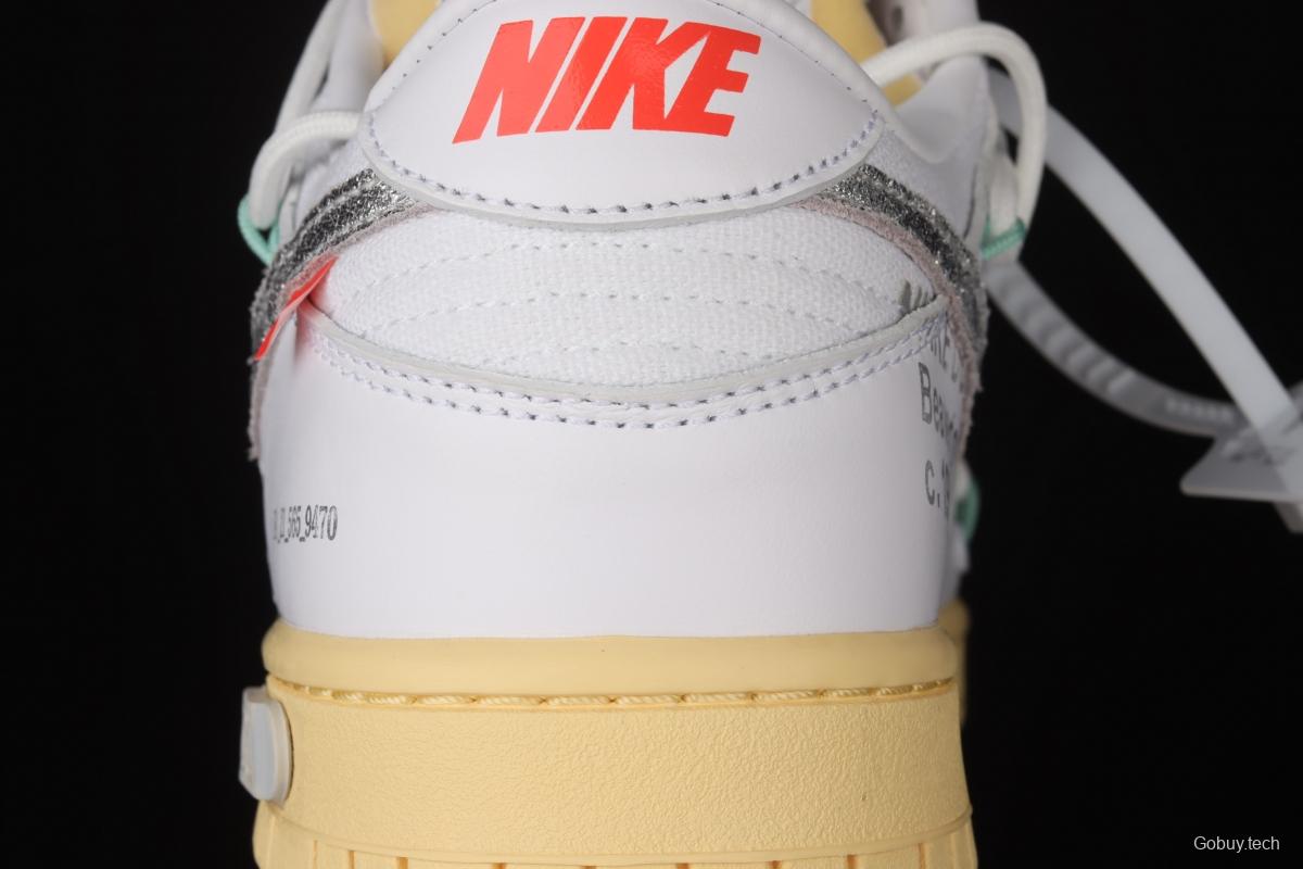 OFF-White x NIKE DUNK Low 04 of 50 OW white gray leisure sports skateboard shoes DM1602-127,