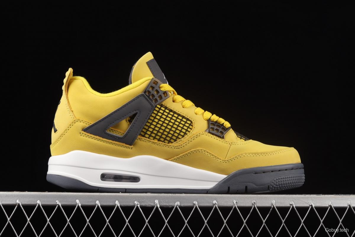 Air Jordan 4 Lightning repeated engraving of white and yellow electric masterbatch basketball shoes CT8527-700