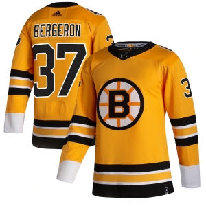 Women's Patrice Bergeron Yellow 2020-21 Reverse Retro Player Team Jersey