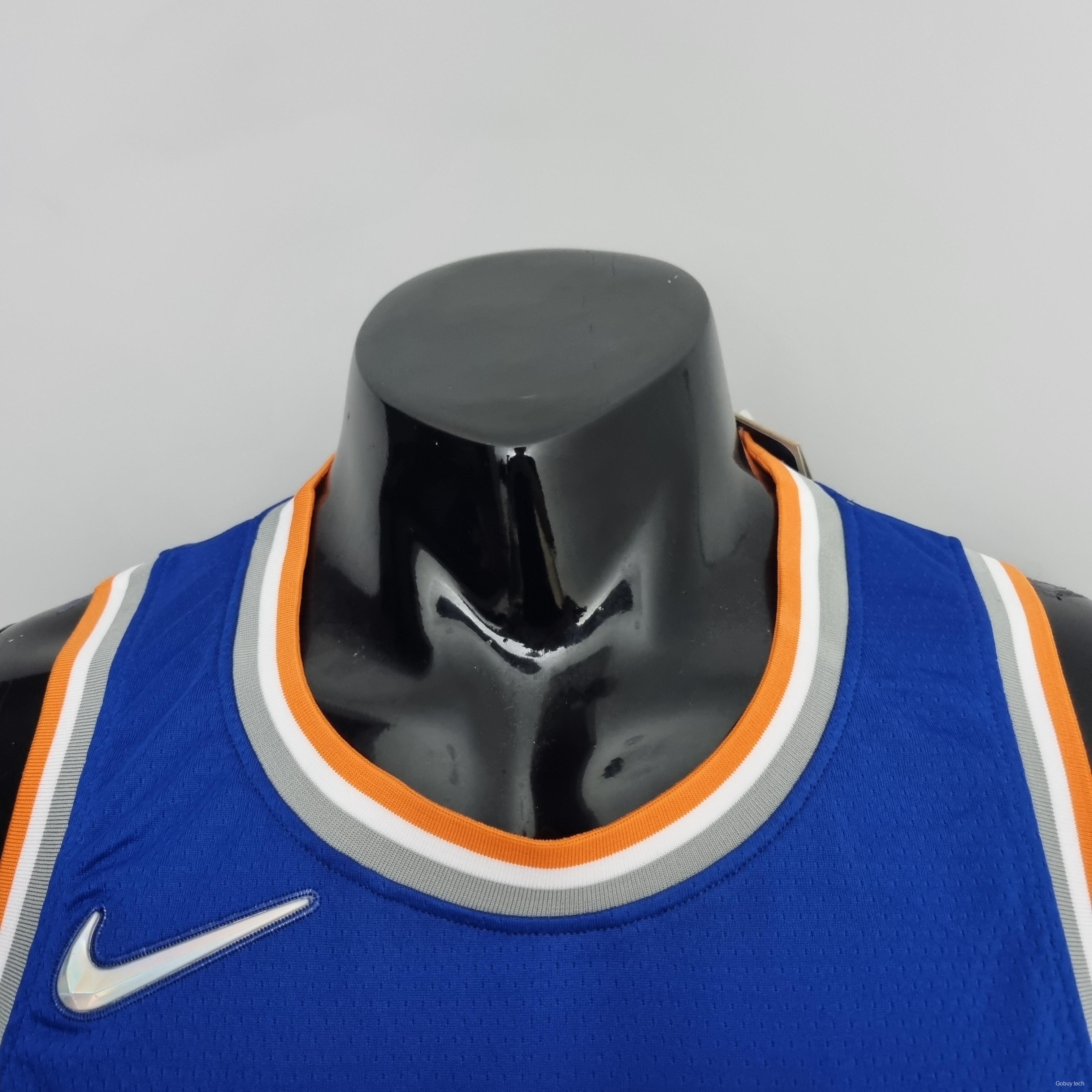75th Anniversary Barrett #9 New York Knicks Blue NBA Jersey