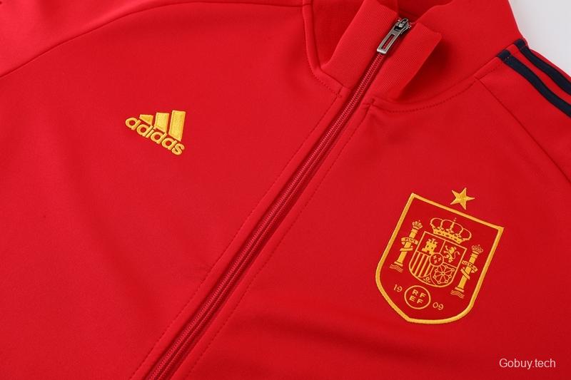 2022 Spain Red Full Zipper Tracksuit