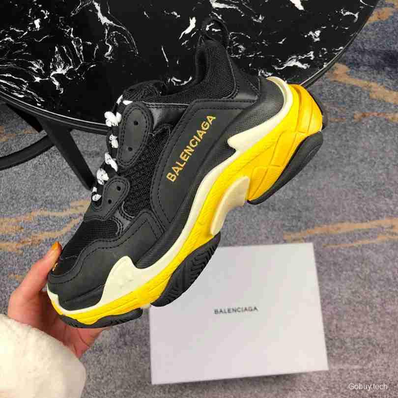 Men Balenciaga Triple-S Sneaker Yellow Sole Black