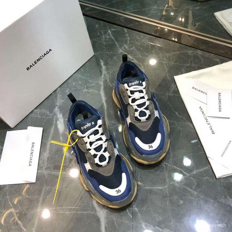 Men/Women Balenciaga Triple S Sneaker Navy