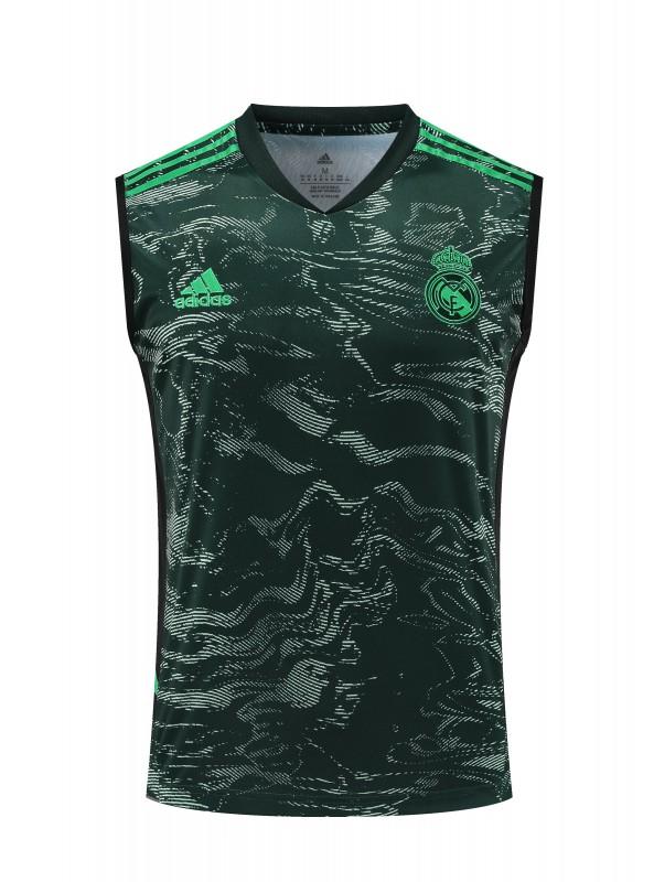 23-24 Real Madrid Black Green Pattern Vest Jersey+Shorts