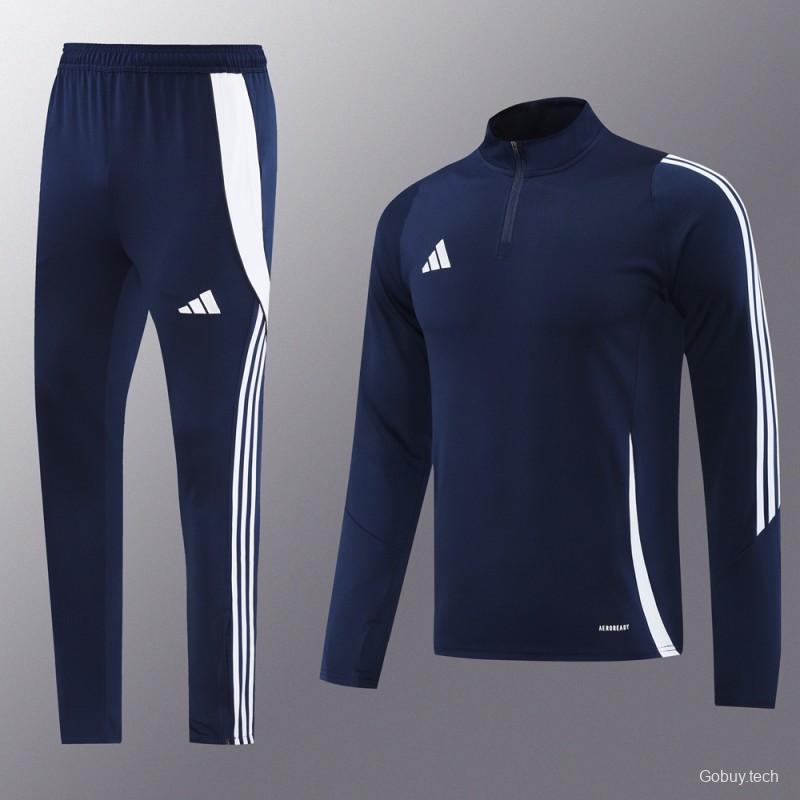 2024 Adidas Navy Half Zipper Jacket+Pants