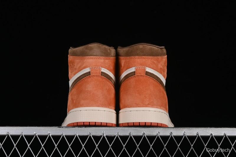Nike Air Jordan 1 High OG Basketball Shoes in Dusted Clay & Dune Colorway - FQ2941-200