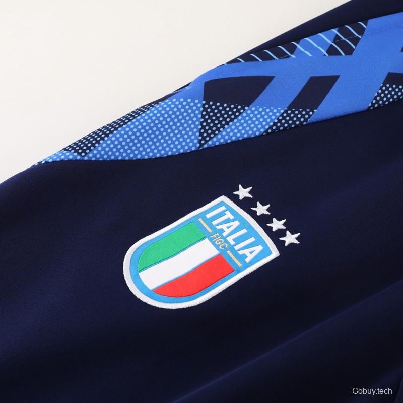 2024 Italy Navy Full Zipper Jacket +Long Pants