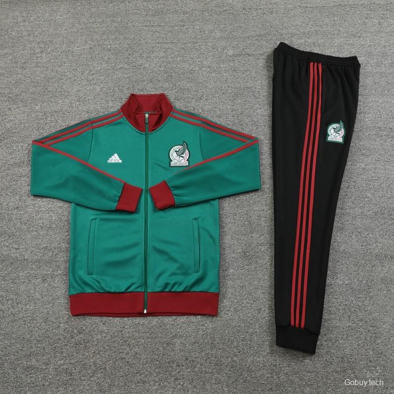 2024 Mexico Green Full Zipper Jacket +Long Pants