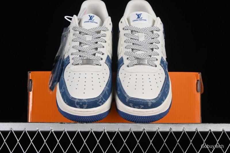 Nike Air Force 1 '07 Low LV Collaboration - Fluorescent Tie-Dye Denim Low-Top Casual Sneakers DD8686-400