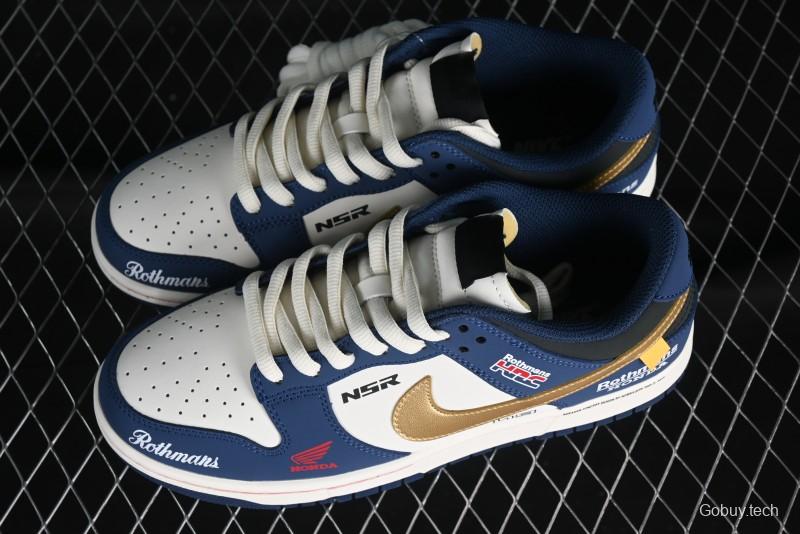 Nike SB Dunk Low Retro White Blue Collaboration Low-Top Casual Skateboarding Shoes - MU0232-365