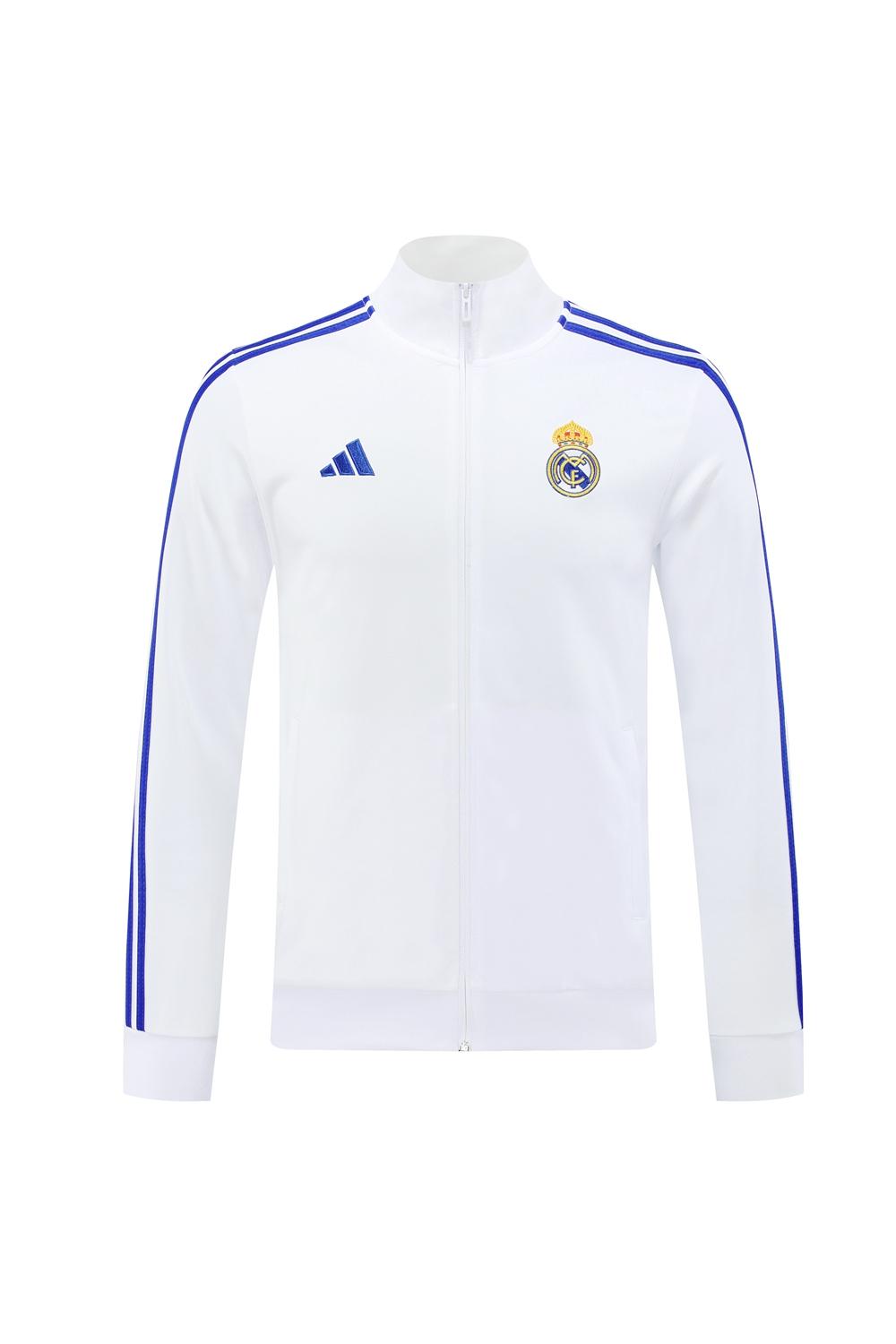 24/25 Real Madrid White Full Zipper Jacket +Long Pants