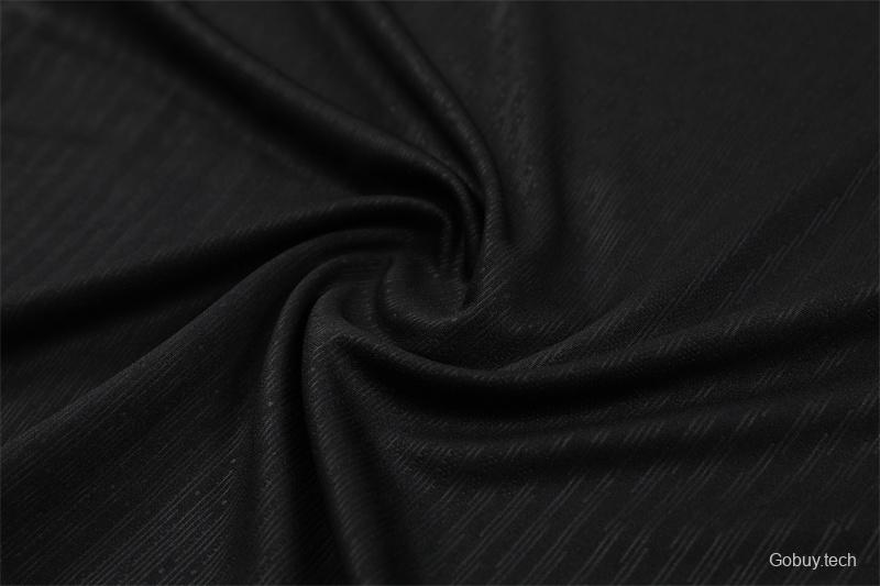 Player Version 2024 France Black Half Zipper Jacket+Long Pants