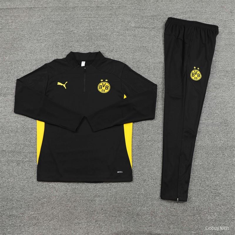 24/25 Borussia Dortmund Black Half Zipper Jacket+Long Pants