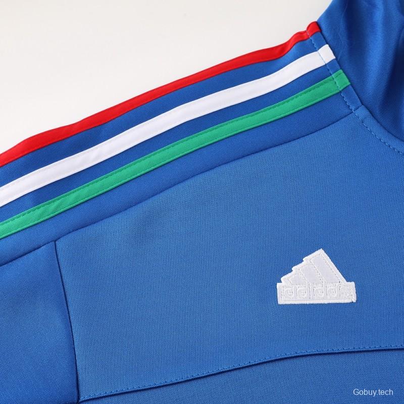 Kids 2024 Adidas Blue Full Zipper Jacket +Long Pants