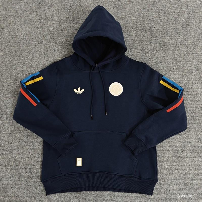 2024 Colombia 100th Black/Navy/Grey/Beige/White Hoodie With Golden Badge