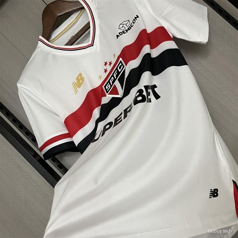 25/26 São Paulo Home Jersey With Chest Sponsor