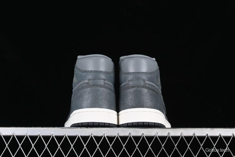 Nike Air Jordan 1 Mid Basketball Shoes in Space Gray - FJ3448-001