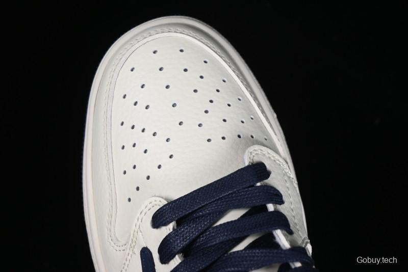 Nike Travis Scott x Fragment Design x Air Jordan 1 Low OG SP AJ1 LV Collaboration Light Blue Violent Bear Low-top Casual Sneakers - SJ2068-100
