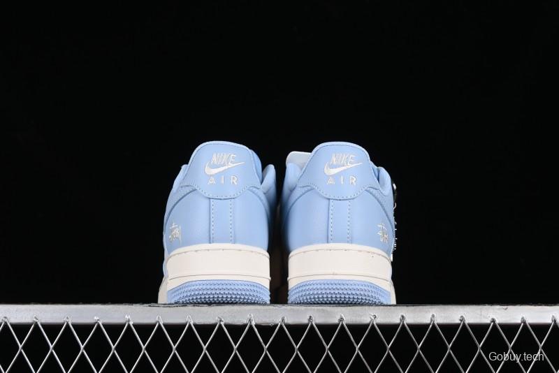 Nike Air Force 1 '07 Low Stussy Collaboration - Sky Blue Low-Top Casual Sneakers - BB9599-201