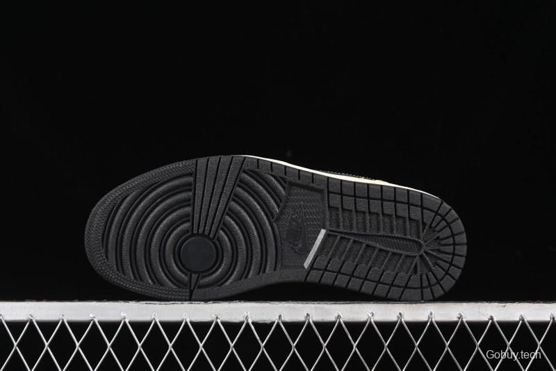 Nike Air Jordan 1 Low "Coconut Milk Black" Casual Basketball Shoes with Team Gold Accents - HQ3437-101