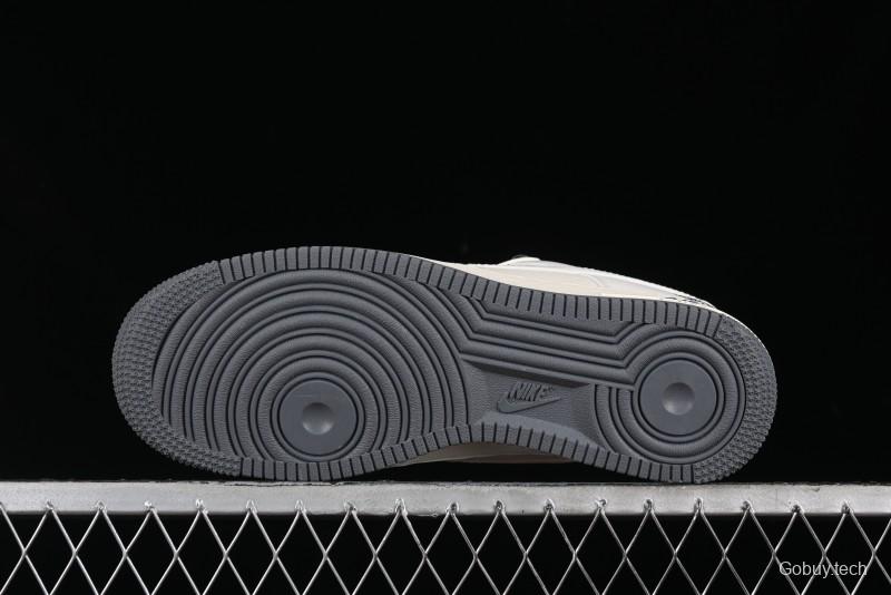 Nike Air Force 1 '07 Low Stussy Collaboration - Light Grey Double Swoosh Casual Sneakers - XZ6188-012