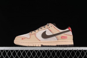 Nike SB Dunk Low SUP Collaboration - Distressed Black Swoosh Anniversary Custom Low-Top Skate Shoes - MM1089-021