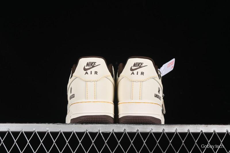 Nike Air Force 1 '07 Low UN Collaboration Casual Sneakers in Off-White with Yellow Stitch - KK3333-002