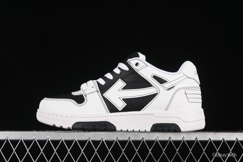 Off-White Out Of Office Low-Top Fashion Sneakers in White Black - AJD4