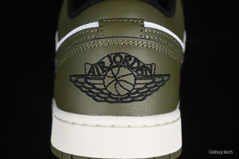 Nike Air Jordan 1 Low "Medium Olive" Casual Sneakers - 553558-092