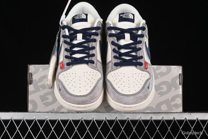 Nike SB Dunk Low The North Face Collaboration - Grey Pig Eight Blue Hook Anniversary High-End Custom Low-Top Casual Skate Shoes - SJ1089-010