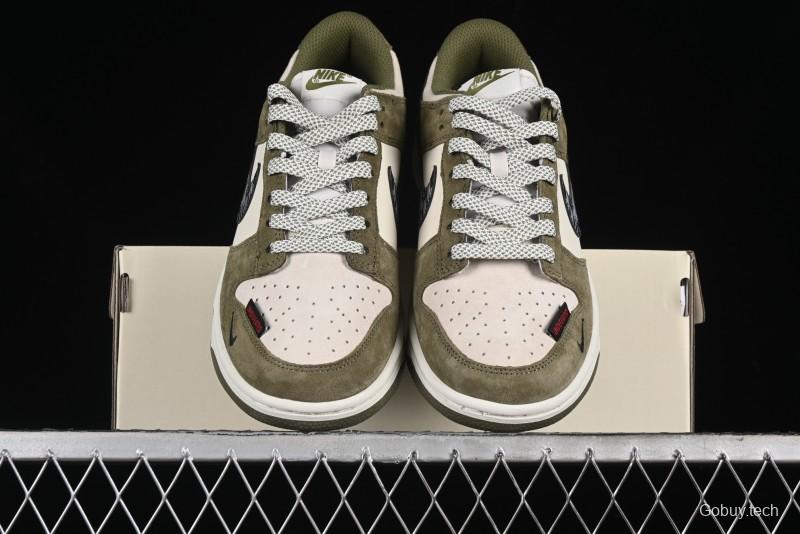 Nike SB Dunk Low UN Phantom Military Green Black Swoosh Anniversary Custom Low-Top Casual Skate Shoes - DJ2024-037
