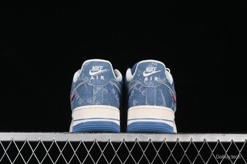 Nike Air Force 1 '07 Low Levi's Denim Collaboration - Light Blue Denim Low-Top Casual Sneakers - SJ6698-003
